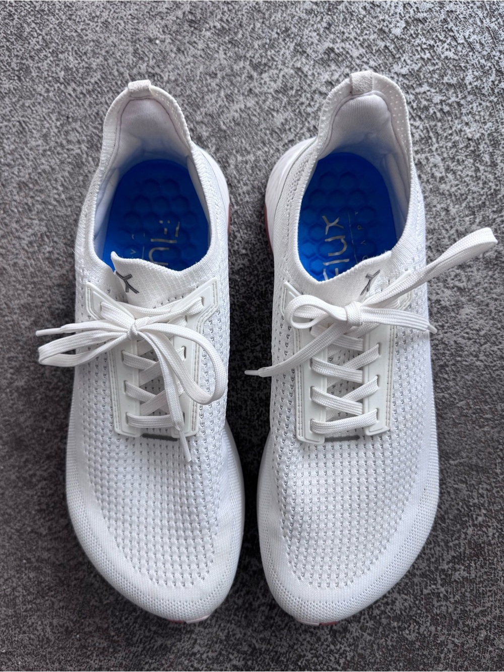 Flux Footwear White Knit Athletic Sneakers: Adapt Runner